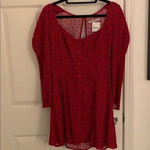 Reformation red long sleeve dress